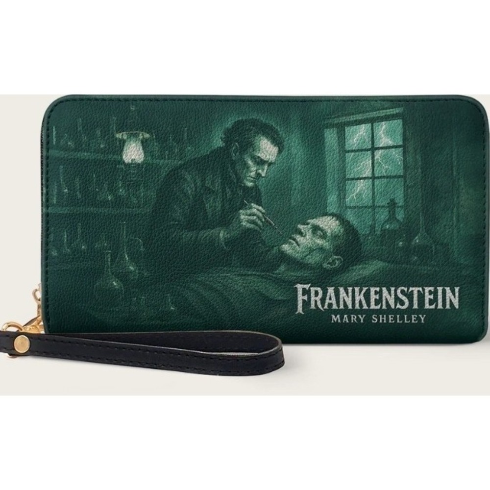 "Frankenstein" Mortuary MossWallet Goth Halloween New NWT Mary Shelley Gothic